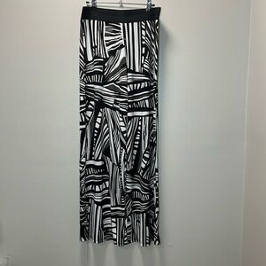 Alfani Black and White Patterned Wide Leg Pants
